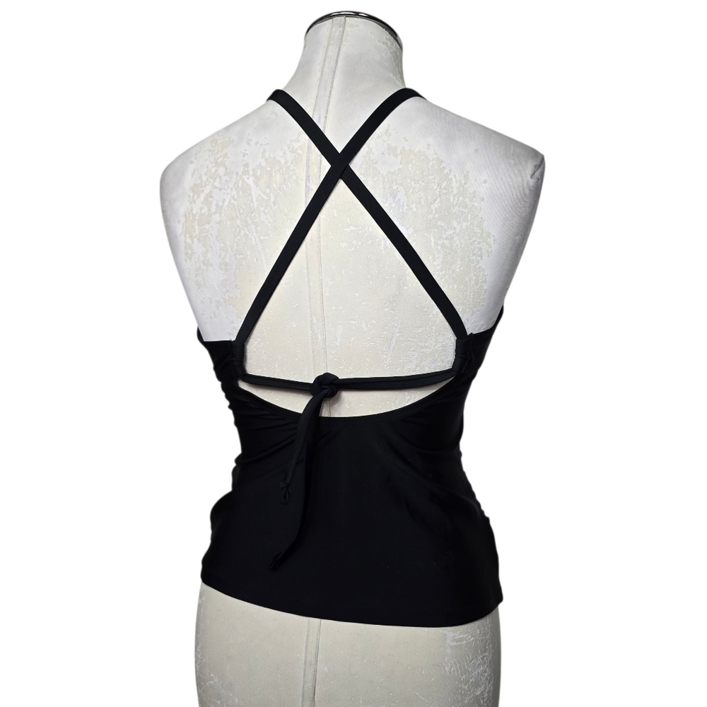 NWT Kona Sol Black Cut Out Criss Cross Tankini S - Picture 3 of 5